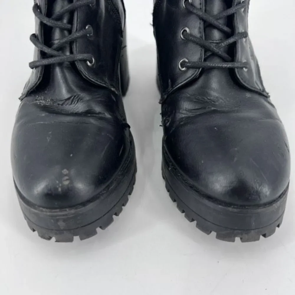 Truffle Collection Women's Faux Leather Round Toe Ankle Boots‎ Black Size 7.5